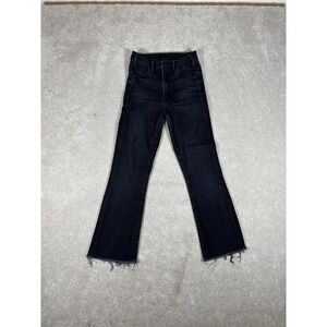 Mother Women's‎ The Hustle Ankle Fray Encounters At Night Jeans Black Size 24